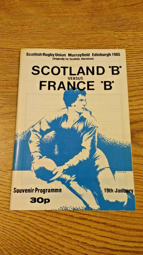 Scotland B v France B Jan 1985 Rugby Programme