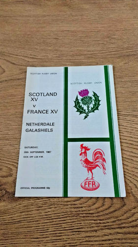 Scotland XV v France XV Sept 1987 Rugby Programme