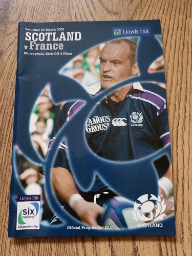 Scotland v France 2002 Rugby Programme