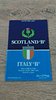 Scotland B v Italy B Dec 1985 Rugby Programme