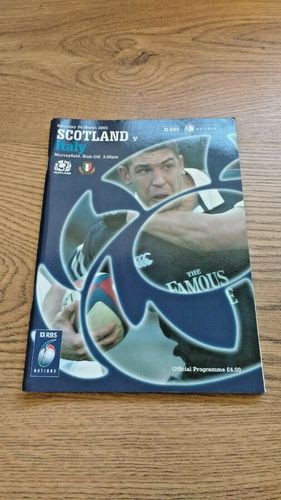 Scotland v Italy Mar 2003 Rugby Programme