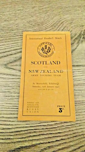 Scotland v New Zealand (Army Touring Team) Jan 1946 Rugby Programme