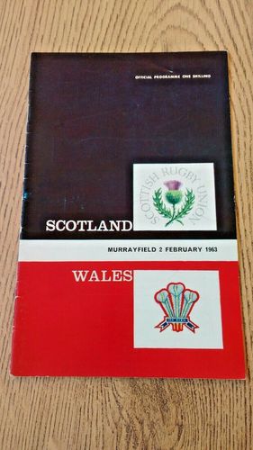 Scotland v Wales Feb 1963 Rugby Programme