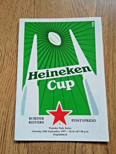 Border Reivers v Pontypridd Sept 1997 Heineken Cup Rugby Programme