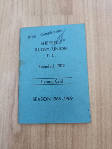 Sheffield Rugby Union Club 1968-69 Membership & Fixture Book