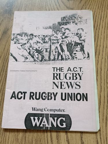 The ACT  Rugby News Vol 35 Issue 7 May 1986 Rugby Magazine
