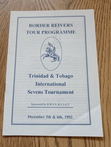 Border Reivers Tour to Trinidad & Tobago 1992 Rugby Brochure