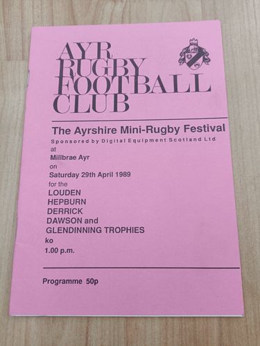 Ayrshire Apr 1989 Mini Rugby Festival Programme