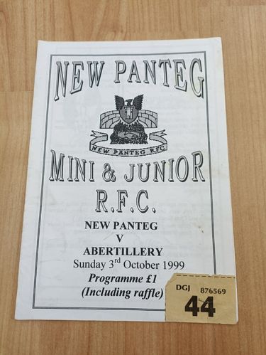 New Panteg v Abertillery Oct 1999 Mini & Junior Rugby Programme