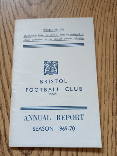 Bristol Rugby Club 1969-70 Annual Report