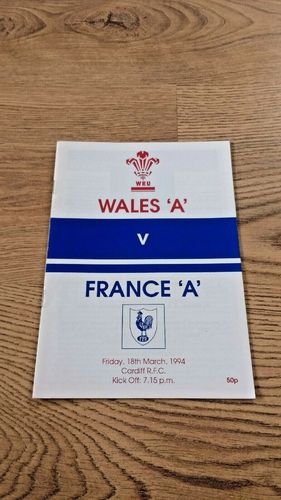 Wales A v France A March 1994 Rugby Programme