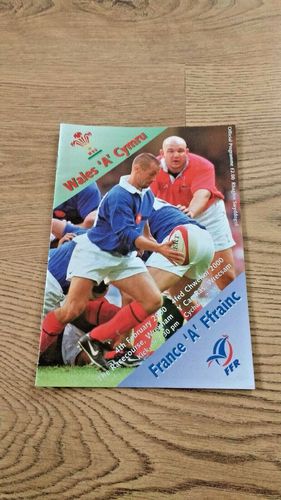 Wales A v France A Feb 2000 Rugby Programme