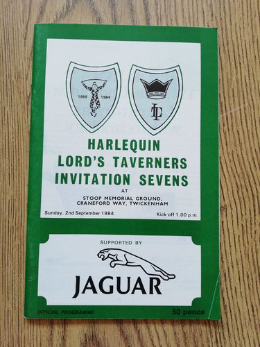Harlequin Lord's Taverners Invitation Sevens 1984 Rugby Programme