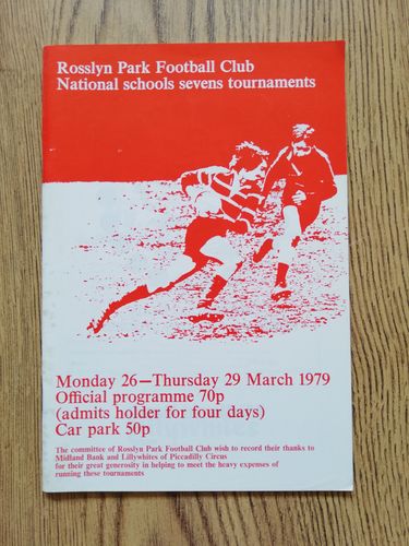 Rosslyn Park National Schools Sevens Mar 1979 Rugby Programme