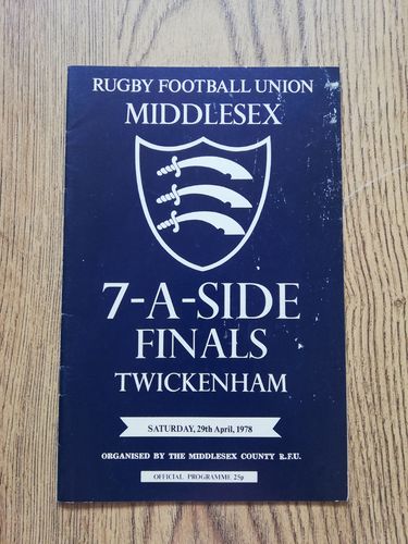 Middlesex Sevens Apr 1978 Rugby Programme