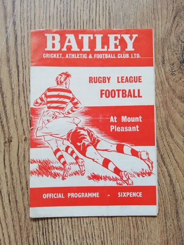 Batley v Leeds Sept 1970 Rugby League Programme