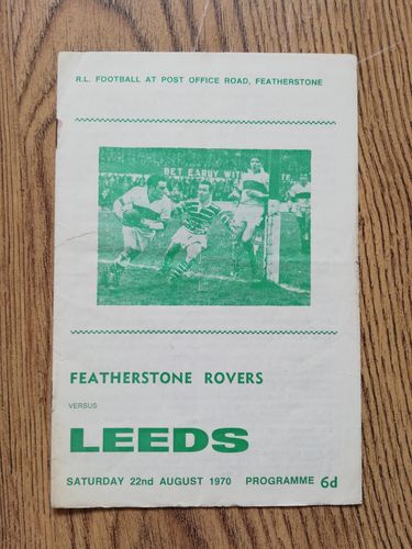 Featherstone Rovers v Leeds Aug 1970 Rugby League Programme