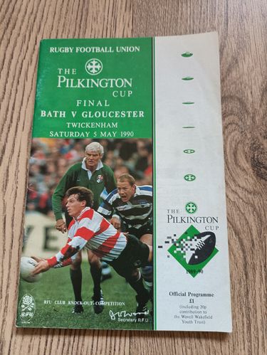 Bath v Gloucester 1990 Pilkington Cup Final Rugby Programme