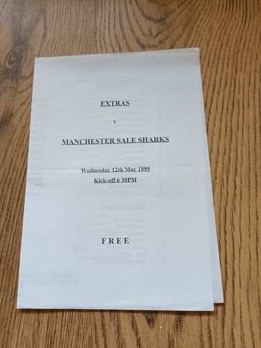 Leicester Extras v Manchester Sale Sharks May 1999 Rugby Programme