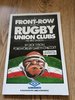 ' A Front-Row Guide to Rugby Union Clubs ' 1992 Softback Book - Dick Tyson