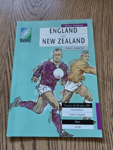 England v New Zealand Rugby World Cup 1991 Programme