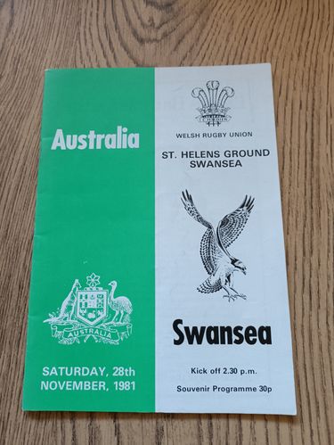 Swansea v Australia 1981