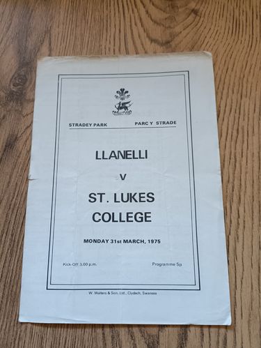 Llanelli v St Luke's College Mar 1975