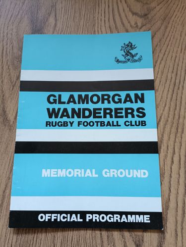 Glamorgan Wanderers v Glamorgan County Nov 1982 Rugby Programme