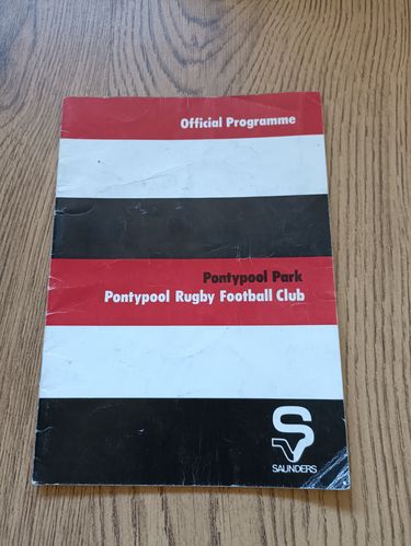 Pontypool v Cross Keys Dec 1979 Rugby Programme