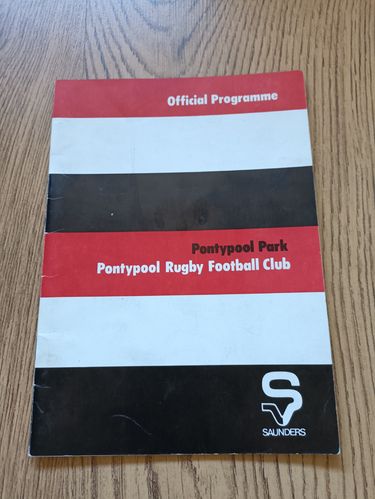 Pontypool v Maesteg Jan 1980 Rugby Programme