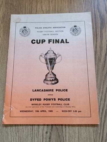 Lancashire v Dyfed Powys 1989 Police Cup Final Rugby Programme
