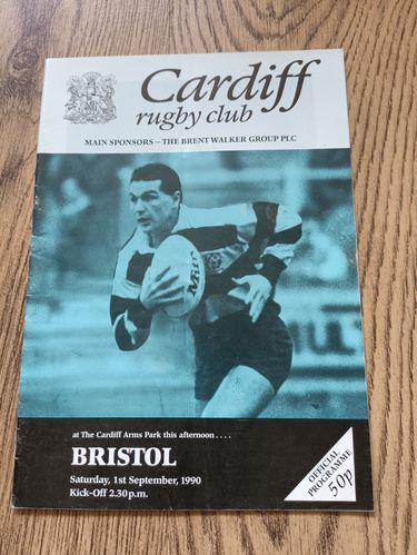 Cardiff v Bristol Sept 1990 Rugby Programme