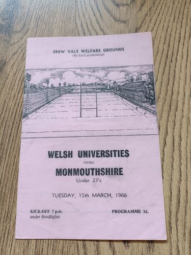 Monmouthshire U23 v Welsh Universities 1966