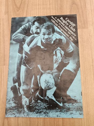 Cardiff v Oxford University Nov 1984 Rugby Programme