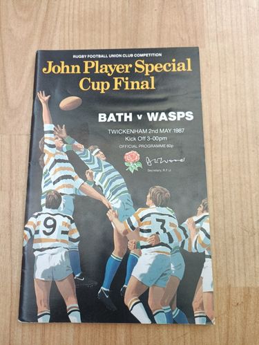Bath v Wasps 1987 John Player Cup Final Rugby Programme