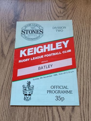 Keighley v Batley Nov 1986 Rugby League Programme