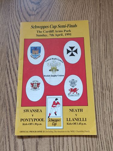Swansea v Pontypool \ Neath v Llanelli 1991 Welsh Cup Semi-Final