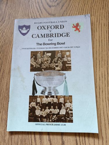 Oxford University v Cambridge University Dec 1997 Rugby Programme