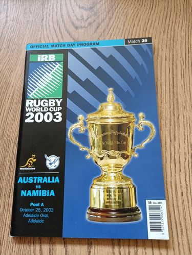 Australia v Namibia Rugby World Cup 2003 Programme