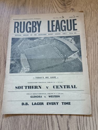 ' Rugby League ' Vol 12 No 21 Aug 1960 Auckland Magazine