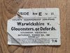 Warwickshire v Gloucestershire 1968 County Championship Semi-Final Ticket