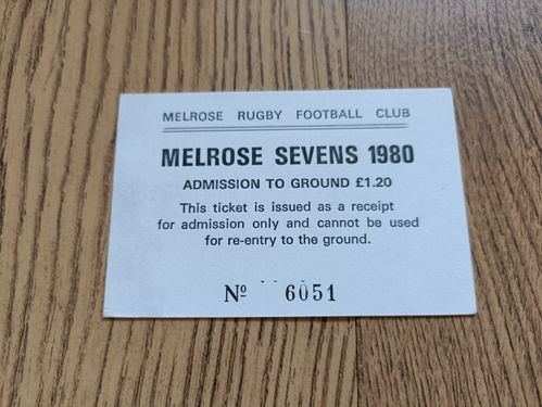 Melrose Sevens 1980 Used Rugby Ticket