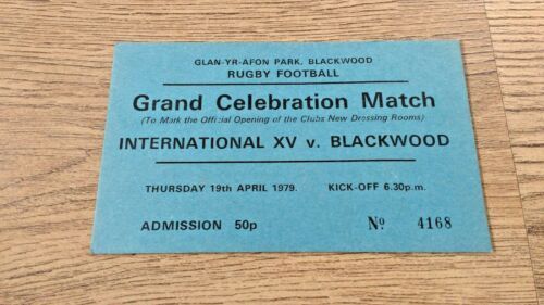 Blackwood v International XV Apr 1979 Used Rugby Ticket