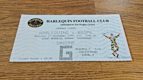 Harlequins v Wasps Sept 1994 Used Rugby Ticket