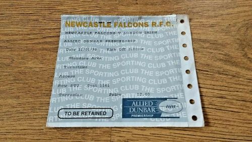 Newcastle Falcons v London Irish Jan 1998 Used Rugby Ticket