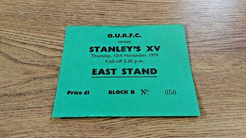 Oxford University v Major Stanley's XV Nov 1979 Used Rugby Ticket