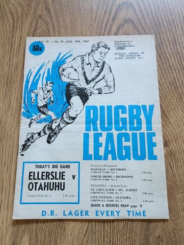 ' Rugby League ' Vol 19 No 21 Aug 1967 Auckland Magazine
