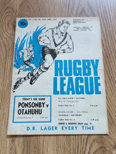 ' Rugby League ' Vol 19 No 22 Aug 1967 Auckland Magazine