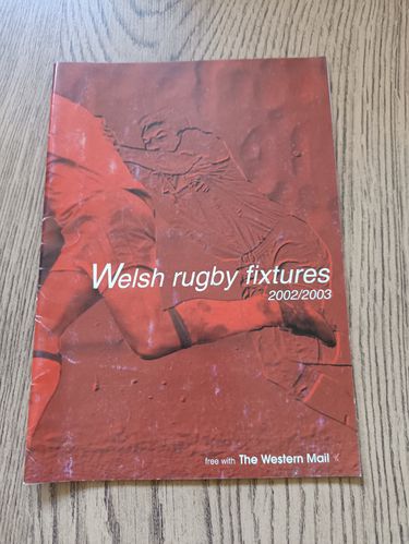 Western Mail 2002/2003 Welsh Rugby Fixtures Booklet