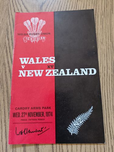 Wales XV v New Zealand Nov 1974